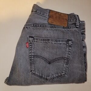 Vintage 90s Levi 501 Faded Black Jeans Men's Size 34x31 (TAG 34x32) Button Fly